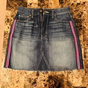 Hollister jean skirt with side stripes